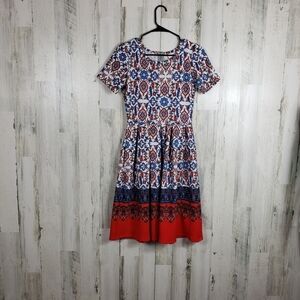 Lularoe beautiful red,white,blue dress size small